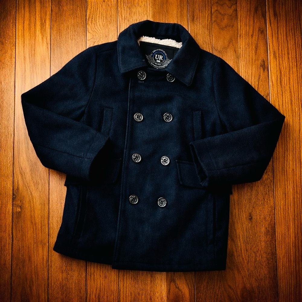 URBAN REPUBLIC Boys Peacoats - Double Breasted Wool Blend Dress Coat size 8